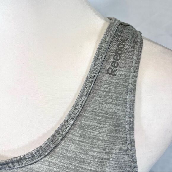 Reebok ice blue and gray color block split racerback logo active tank size large - Picture 3 of 7